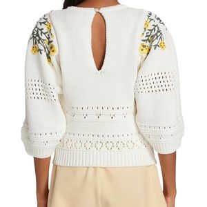 Sold out ba&sh floral-embroidered sweater. Size Small. 🌸